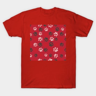 Christmas paw prints seamless T-Shirt